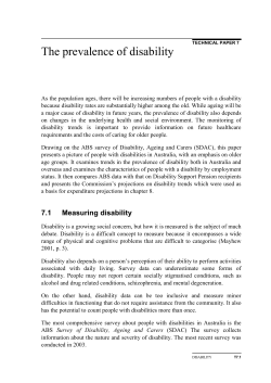 Technical Paper 7 The prevalence of disability (RTF 128.0 KB)