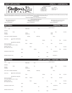 CREDIT APPLICATION STRICTLY CONFIDENTIAL. SECTION A