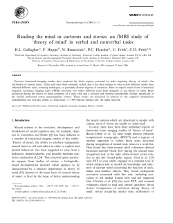 Reading the mind in cartoons and stories: an fMRI study of `theory of