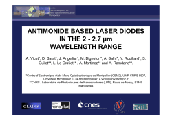 ANTIMONIDE BASED LASER DIODES IN THE 2 - 2.7 &micro;m