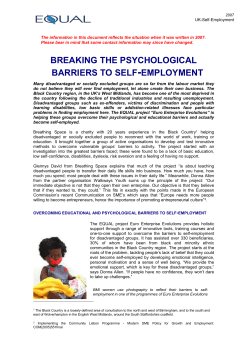 United Kingdom: self-employment in the Black Country