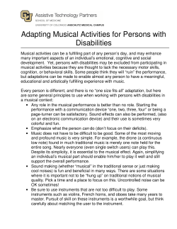 Adapting Musical Activities for Persons with Disabilities