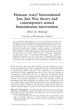 International law, Just War theory and contemporary armed