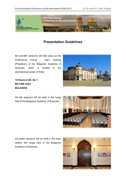 Presentation Guidelines - First International Conference on Bio