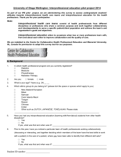 Collaborating for Education and Practice: An Interprofessional