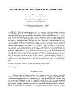 setting prices for the integrated solutions in brazil