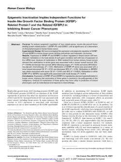 Epigenetic Inactivation Implies Independent Functions for Insulin