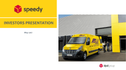 May 2017 INVESTORS PRESENTATION HIGHLIGHTS Market