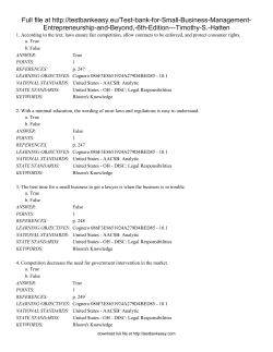 Chapter 10 The Legal Environment