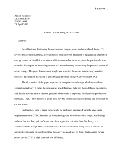 Ocean Energy (OTEC) Semester Paper