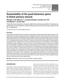 Sustainability of the good behaviour game in