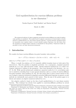 Grid equidistribution for reaction-diffusion problems in one dimension