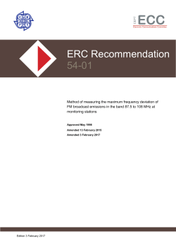 ERC recommendation 54-01 on METHOD OF MEASURING THE