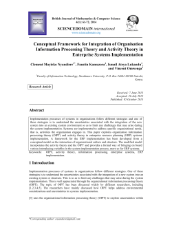 Conceptual Framework for Integration of Organisation Information