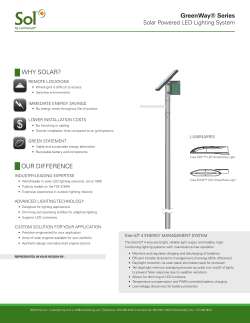 GreenWay&reg; Series WHY SOLAR? OUR DIFFERENCE