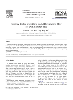 Savitzky&ndash;Golay smoothing and differentiation filter for even number