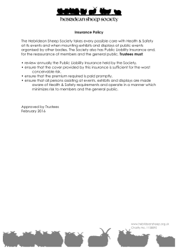 Insurance Policy The Hebridean Sheep Society takes every possible