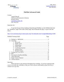 PubMed Adv - 1 - PubMed Adv PubMed Advanced Guide Contact