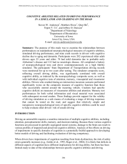 cognitive abilities - Driving Assessment Conference