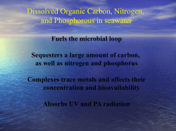 Dissolved Organic Carbon, Nitrogen, and Phosphorous in seawater