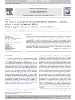 The History of Ecosystem Services in Economic Theory and Practice