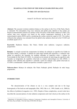 SEASONAL EVOLUTION OF THE SURFACE RADIATION