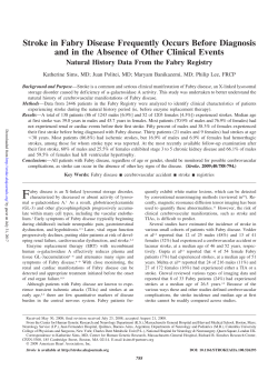Stroke in Fabry Disease Frequently Occurs Before