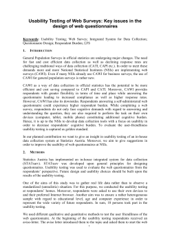 Usability Testing of Web Surveys