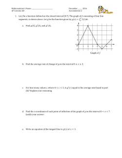 1. Let f be a function defined on the closed interval
