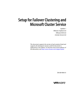 Setup for Failover Clustering and Microsoft Cluster Service