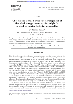 The lessons learned from the development of the wind energy