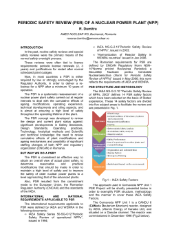 PERIODIC SAFETY REVIEW (PSR) OF A NUCLEAR POWER
