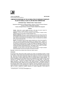 comparative response on the accumulation of inorganic phosphate