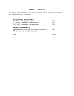 Economics Minor Minor - Lock Haven University