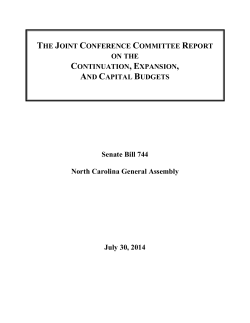 The Joint Conference Committee Report on the Continuation