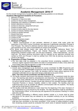 Academic Mngt. Guideline-2017 - Srusti Academy of Management