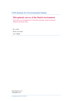 IVM Institute for Environmental Studies Microplastic survey of the