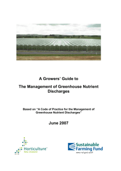 A Guide to Managing Nutrient Discharges