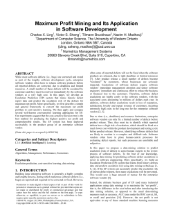 Maximum Profit Mining and Its Application in Software Development