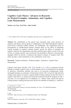 Cognitive Load Theory - RePub, Erasmus University Repository