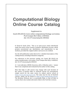 Computational Biology Online Course Catalog