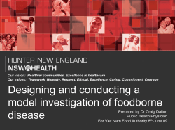 The Model Foodborne Outbreak Investigation