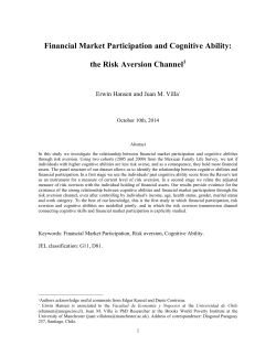 Financial Market Participation and Cognitive Ability