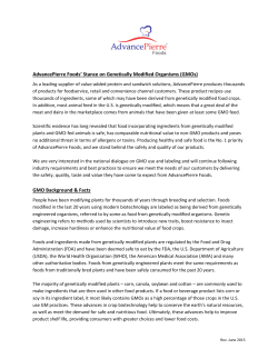 AdvancePierre Foods` Stance on Genetically Modified Organisms