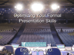 Optimizing Your Formal Presentation Skills