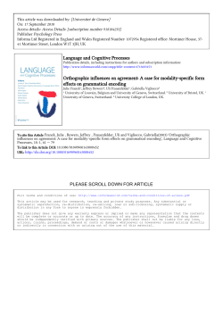 Language and Cognitive Processes Orthographic influences on