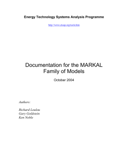 Documentation for the MARKAL Family of Models - IEA