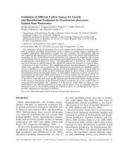 Evaluation of Different Carbon Sources for Growth and Biosurfactant