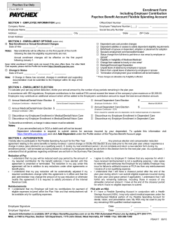 Enrollment Form For employers who DO contribute to