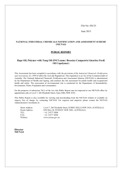 Appendix B: Toxicological Investigations